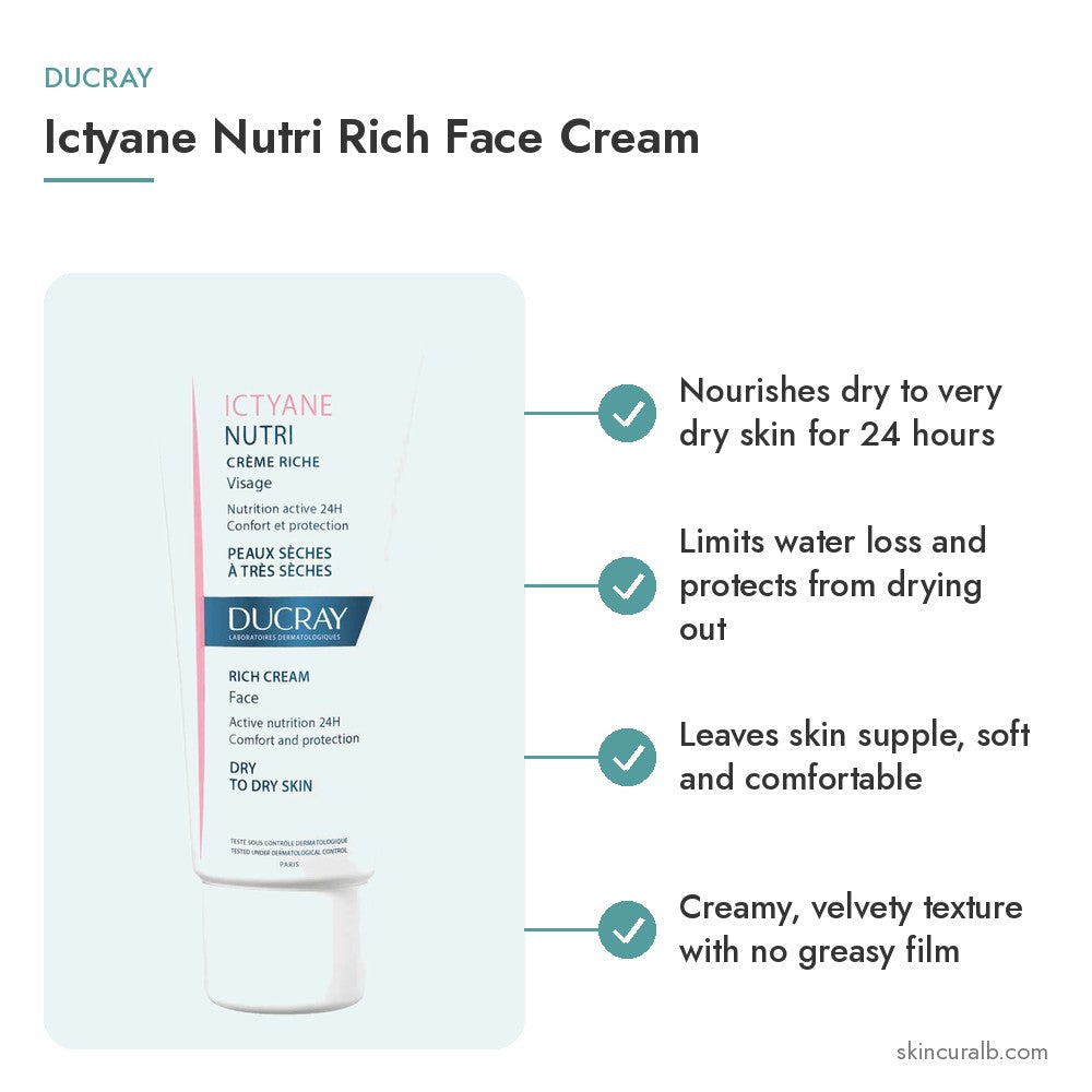 Ducray Ictyane Nutri Rich Face Cream - key benefits