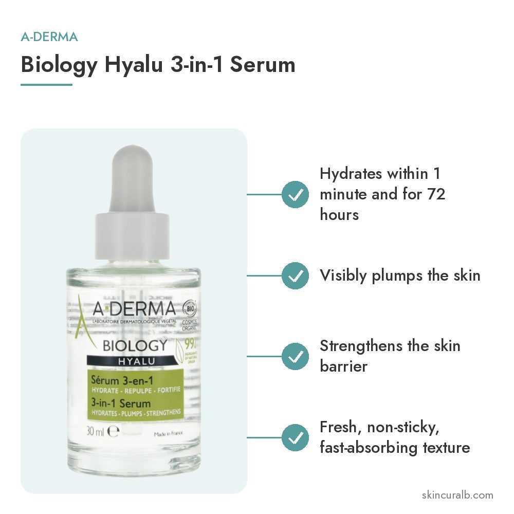 A-Derma Biology Hyalu 3-in-1 Serum - key benefits