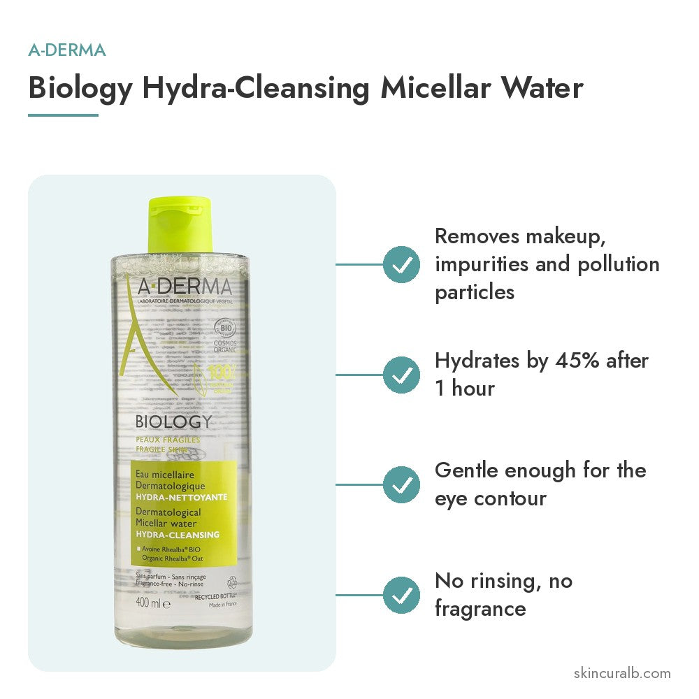 A-Derma Biology Hydra-Cleansing Micellar Water - key benefits