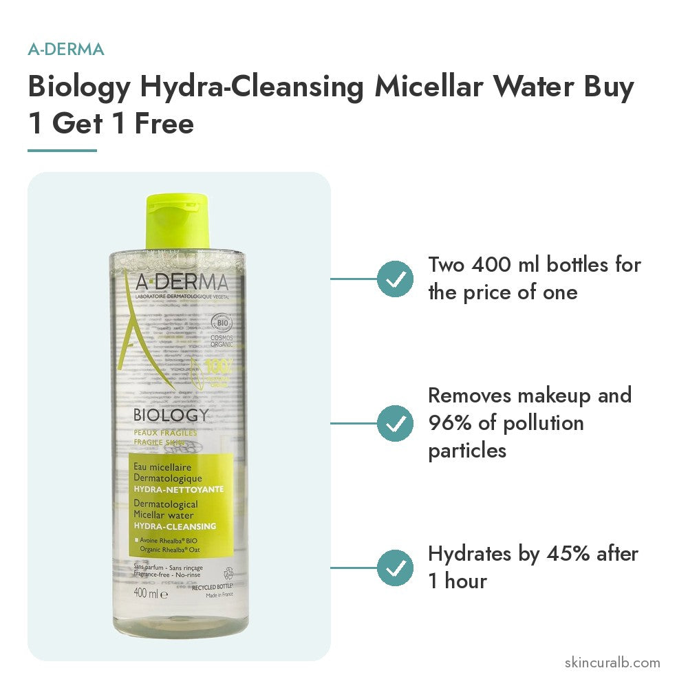 A-Derma Biology Hydra-Cleansing Micellar Water Buy 1 Get 1 Free