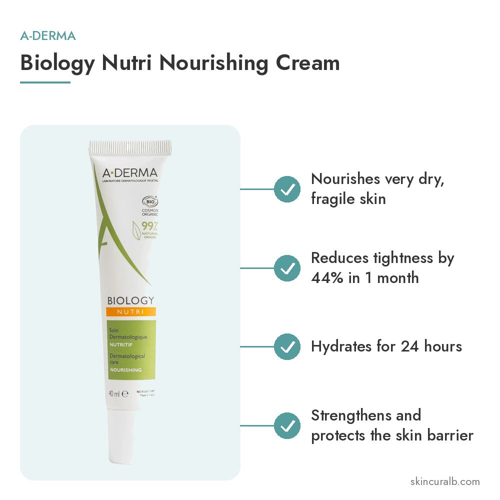 A-Derma Biology Nutri Nourishing Cream - key benefits