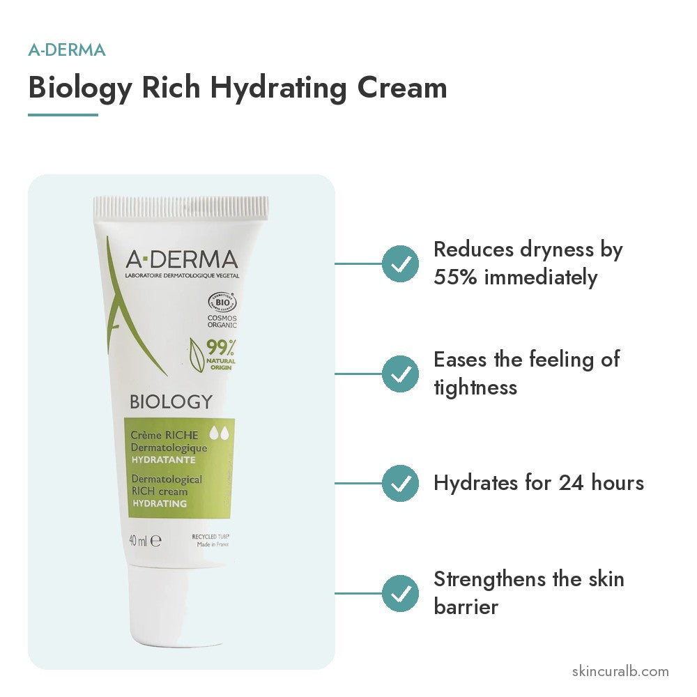 A-Derma Biology Rich Hydrating Cream - key benefits