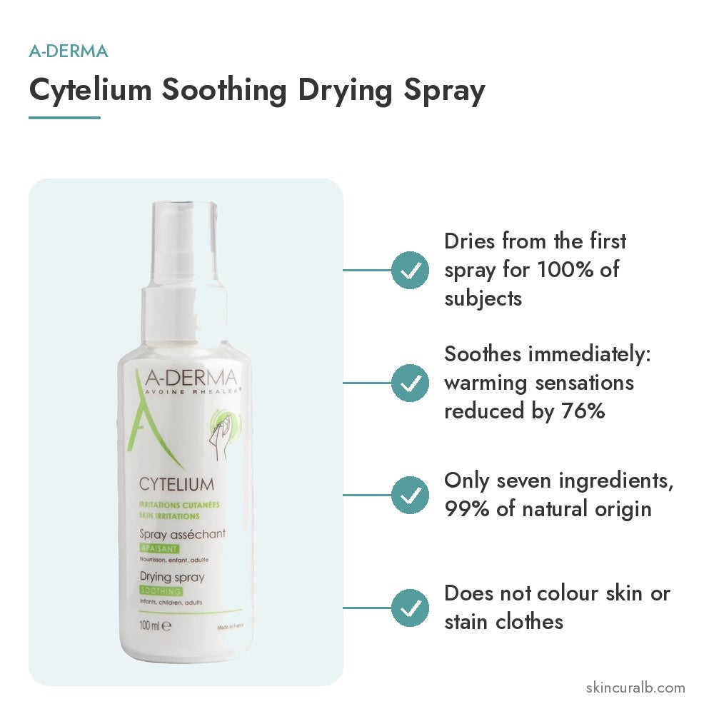 A-Derma Cytelium Soothing Drying Spray - key benefits