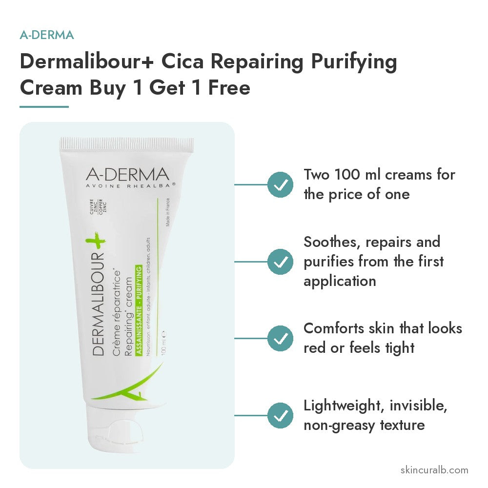 A-Derma Dermalibour+ Cica Repairing Purifying Cream Buy 1 Get 1 Free