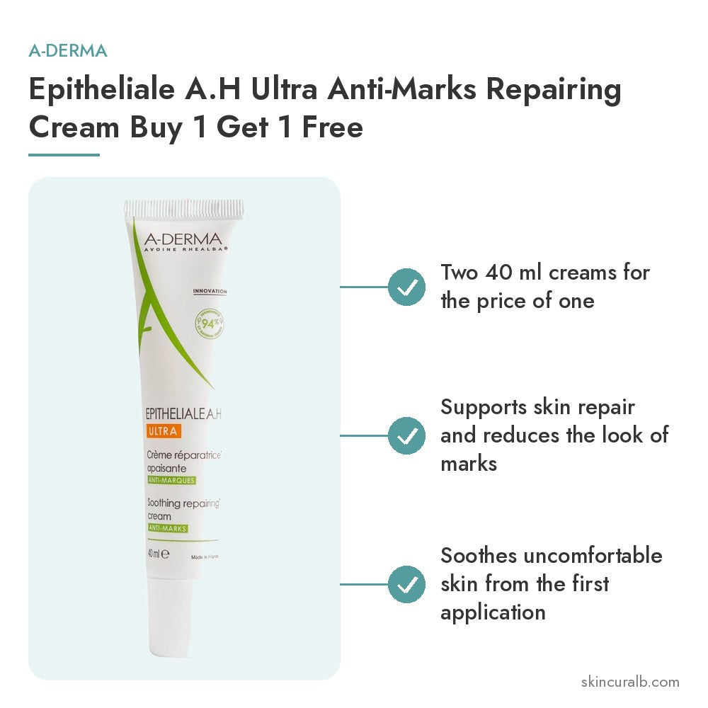 A-Derma Epitheliale A.H Ultra Anti-Marks Repairing Cream Buy 1 Get 1 Free