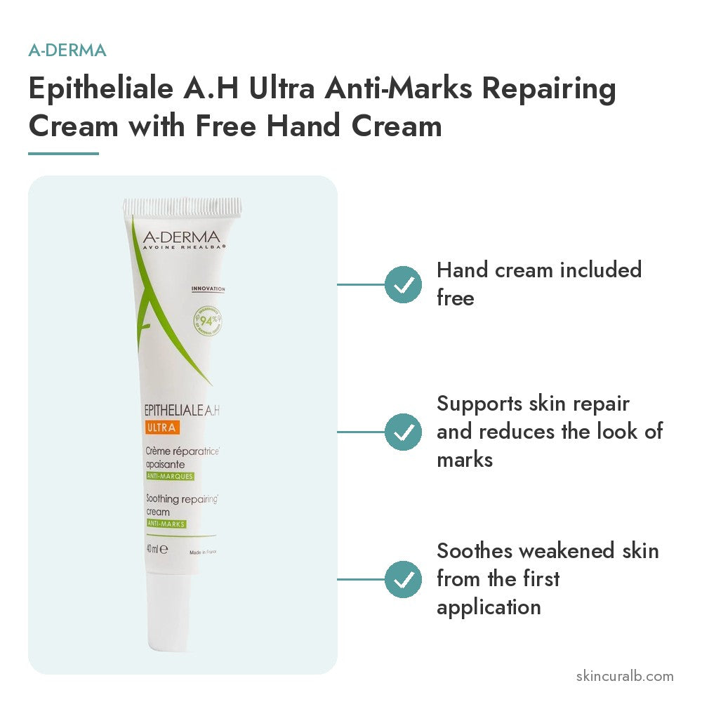 A-Derma Epitheliale A.H Ultra Anti-Marks Repairing Cream with Free Hand Cream