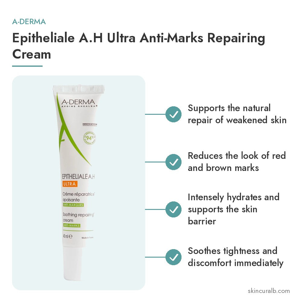 A-Derma Epitheliale A.H Ultra Anti-Marks Repairing Cream - key benefits