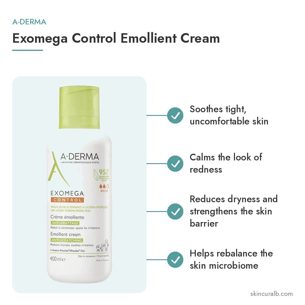 A-Derma Exomega Control Emollient Cream - key benefits