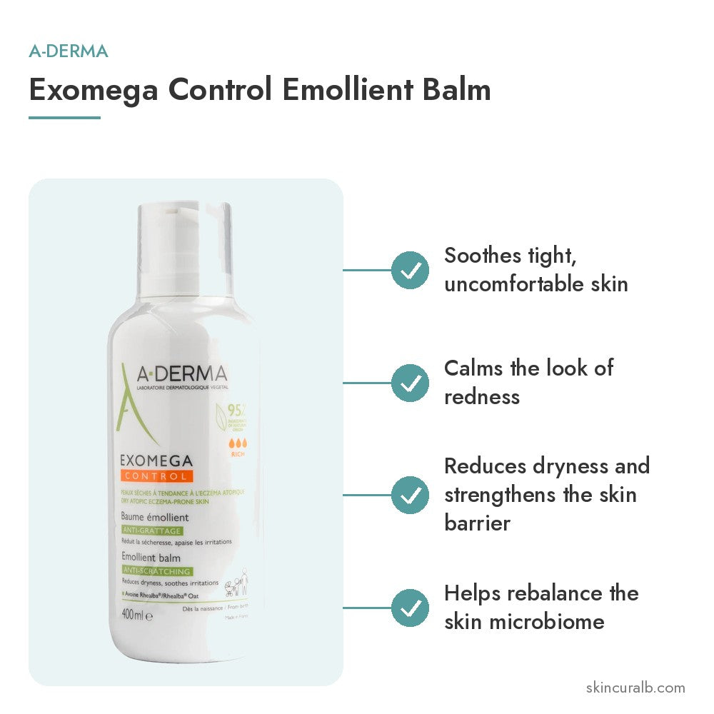 A-Derma Exomega Control Emollient Balm - key benefits