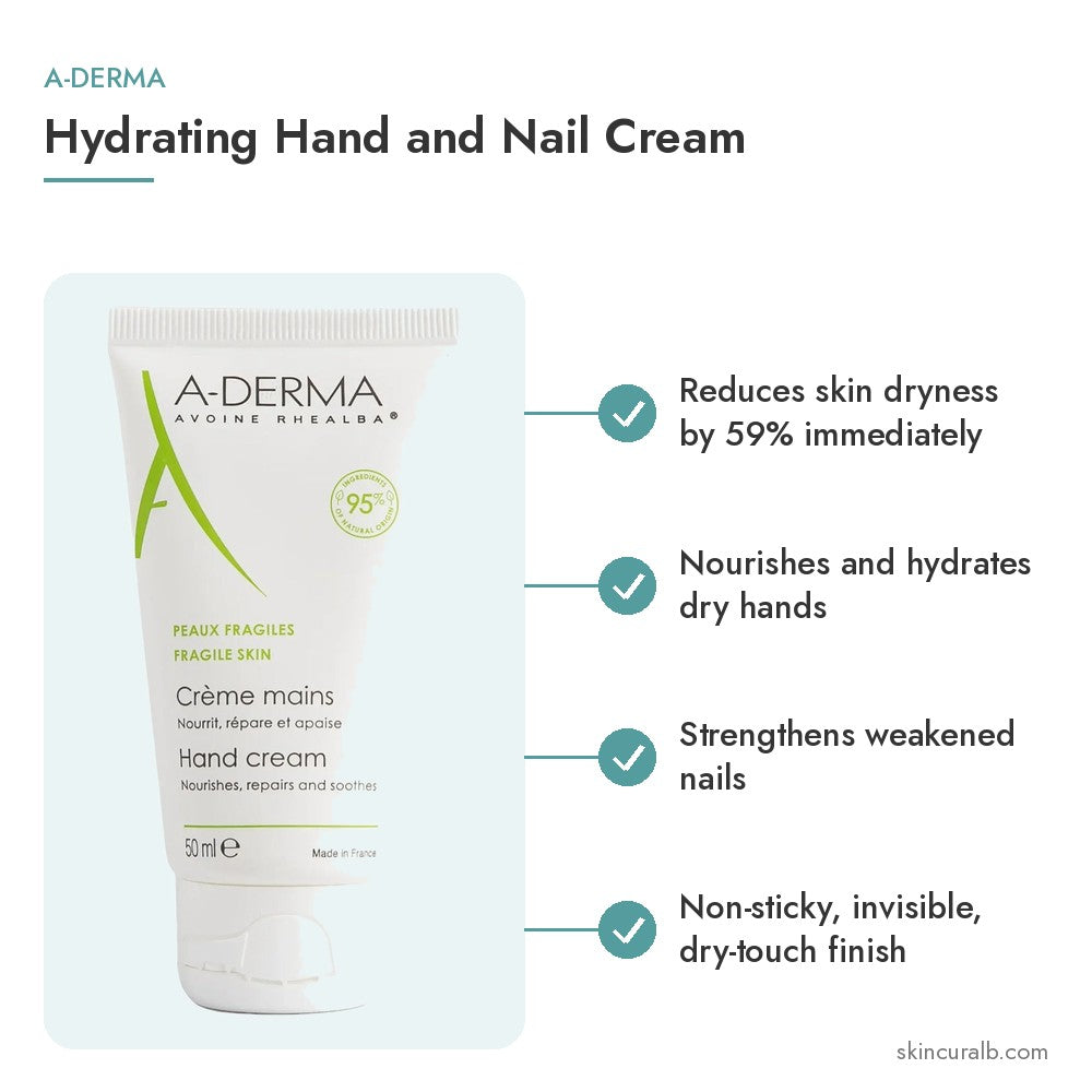 A-Derma Hydrating Hand and Nail Cream - key benefits