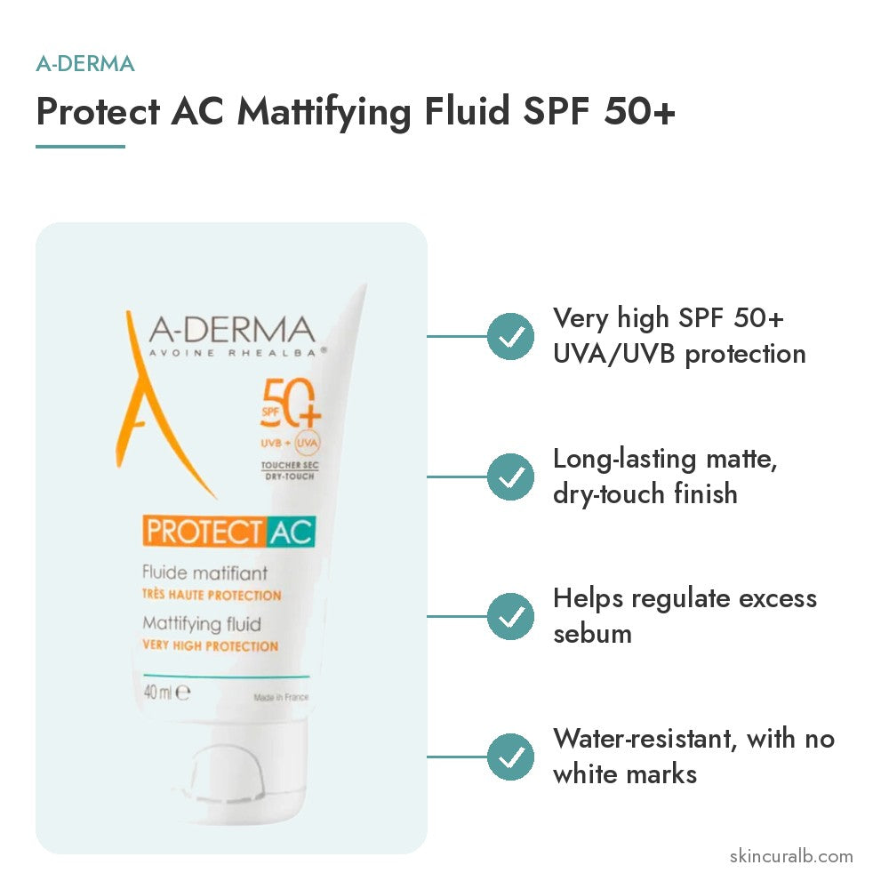 A-Derma Protect AC Mattifying Fluid SPF 50+ - key benefits