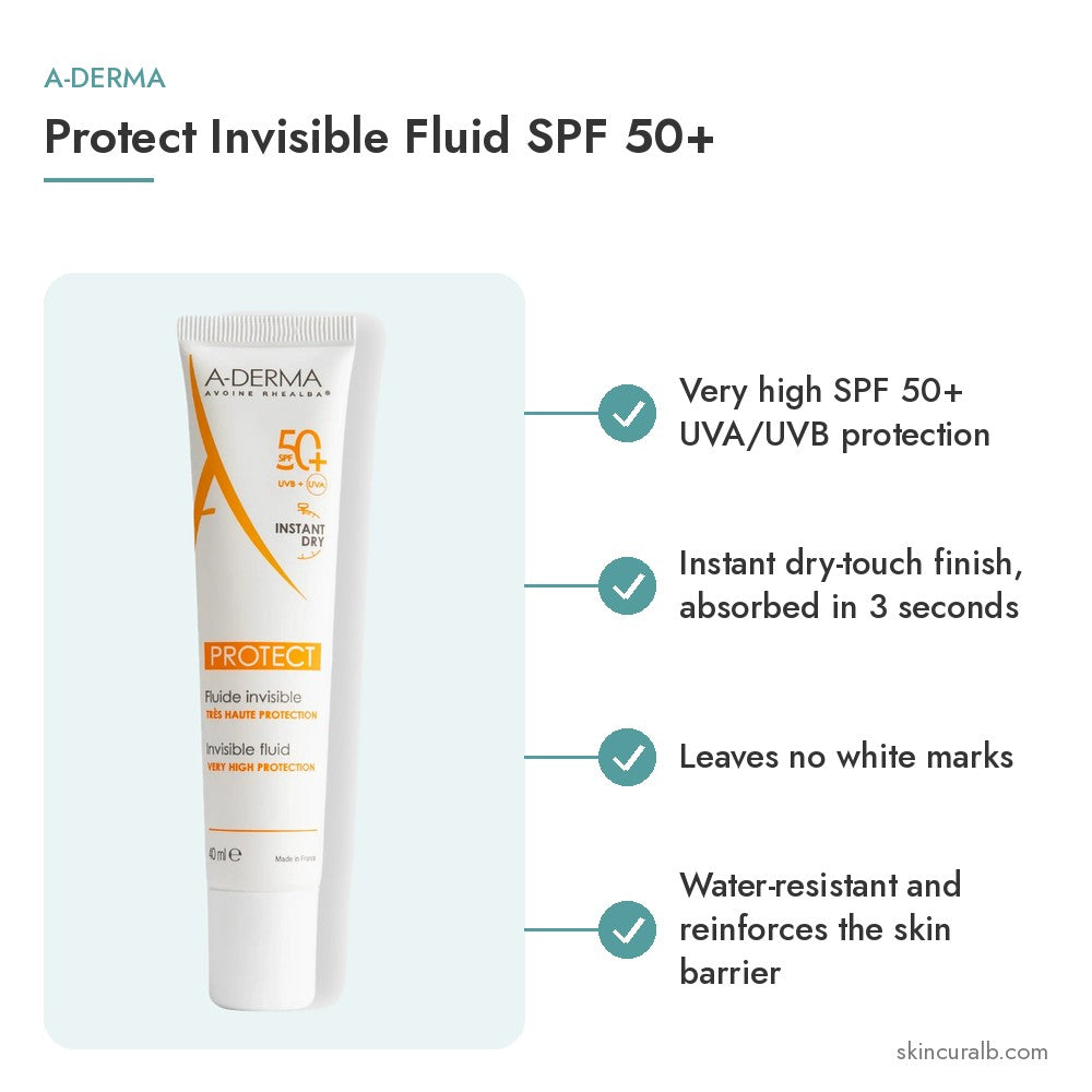 A-Derma Protect Invisible Fluid SPF 50+ - key benefits