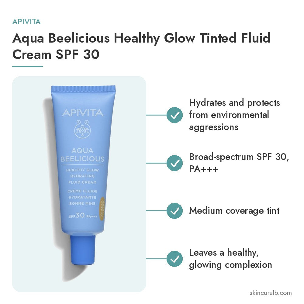 Apivita Aqua Beelicious Healthy Glow Tinted Fluid Cream SPF 30 - key benefits