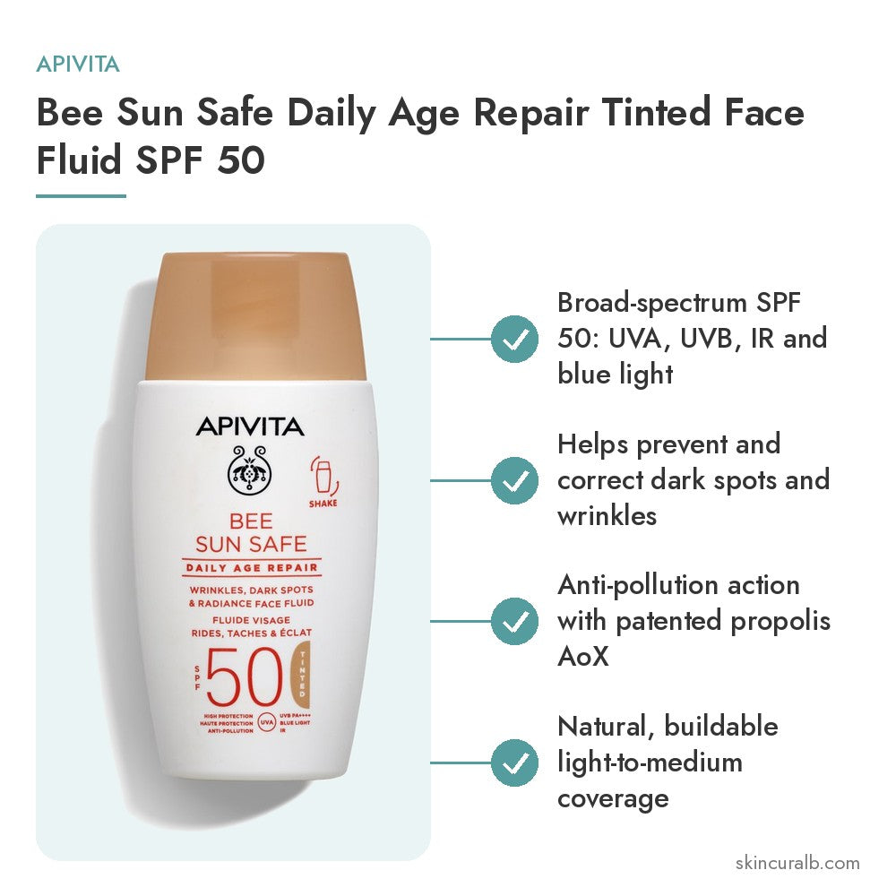 Apivita Bee Sun Safe Daily Age Repair Tinted Face Fluid SPF 50