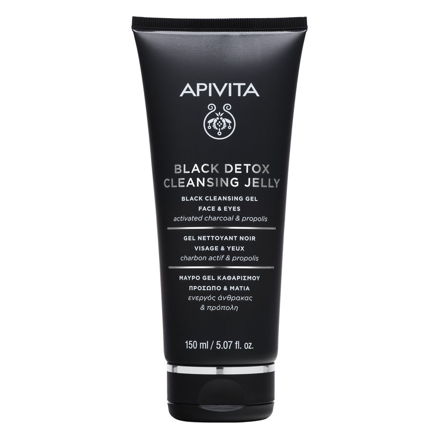 Apivita Black Detox Cleansing Jelly Face & Eyes with Activated Charcoal & Propolis