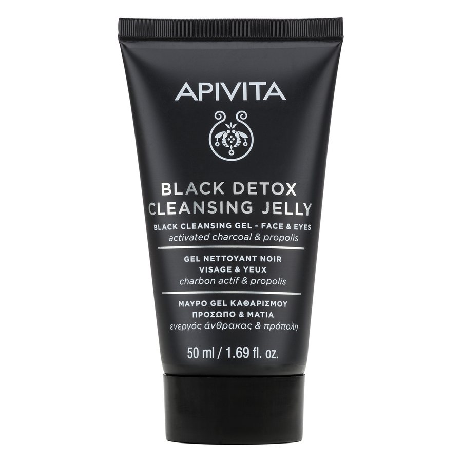 Apivita Black Detox Cleansing Jelly Face & Eyes with Activated Charcoal & Propolis