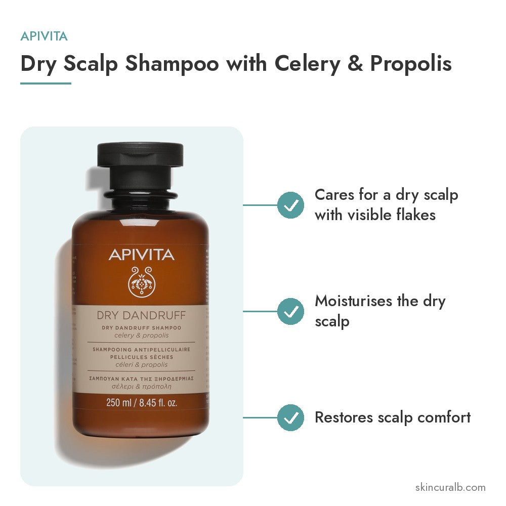 Apivita Dry Scalp Shampoo with Celery & Propolis - key benefits