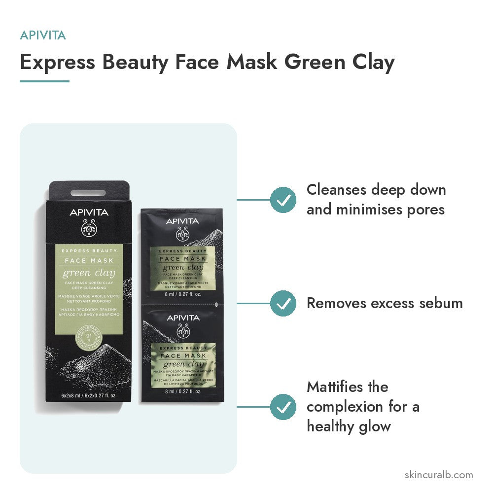 Apivita Express Beauty Face Mask Green Clay