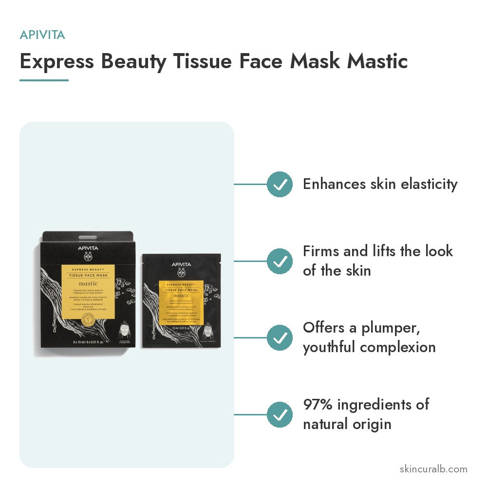 Apivita Express Beauty Tissue Face Mask Mastic