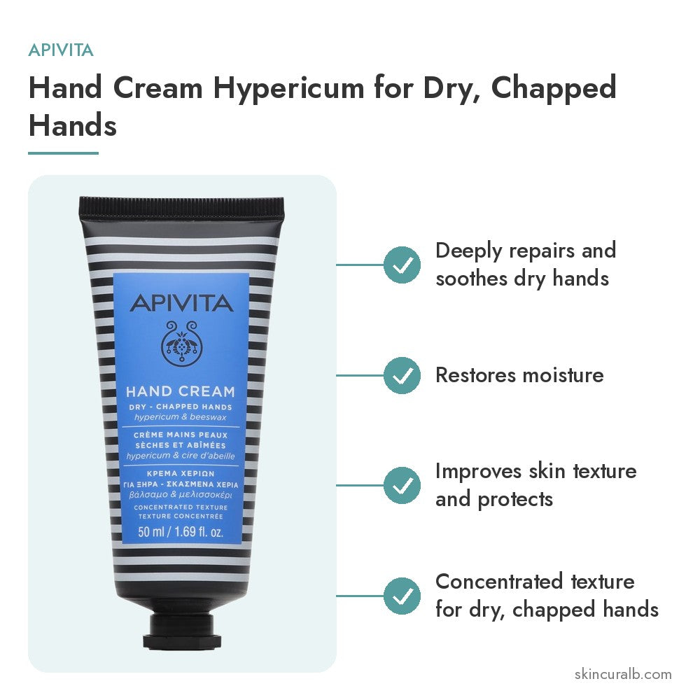 Apivita Hand Cream Hypericum for Dry, Chapped Hands