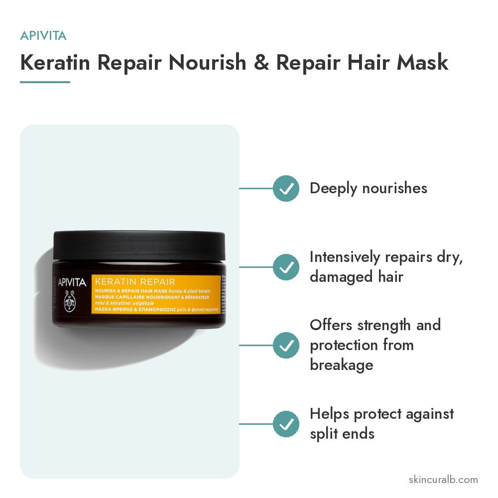 Apivita Keratin Repair Nourish & Repair Hair Mask - key benefits