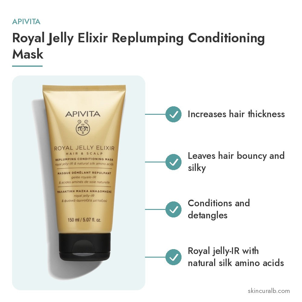 Apivita Royal Jelly Elixir Replumping Conditioning Mask - key benefits