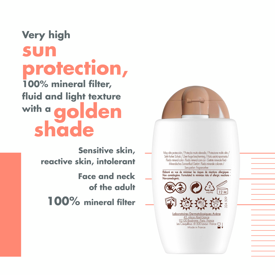 Avène Mineral Sunscreen Fluid Tinted SPF 50+