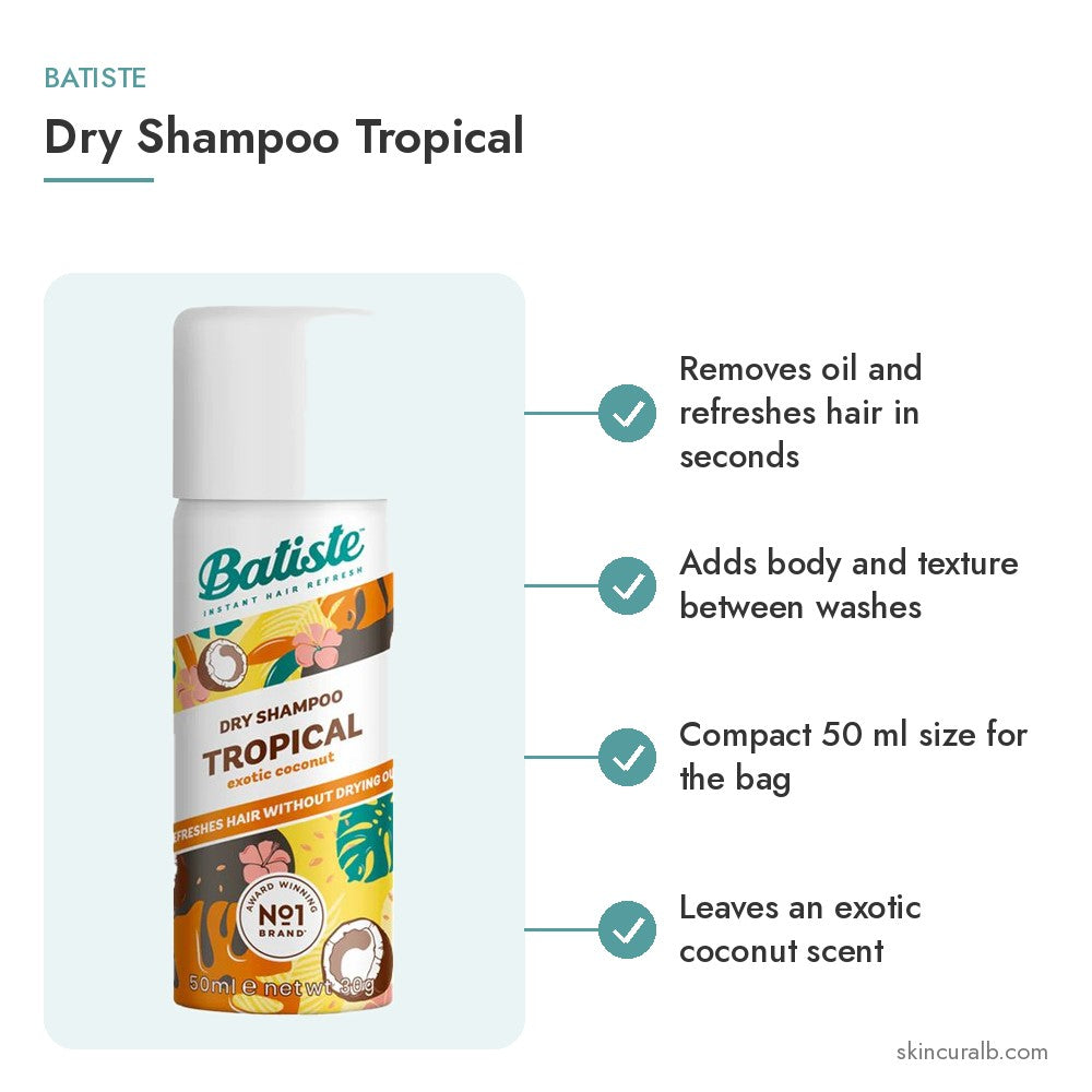 Batiste Dry Shampoo Tropical - key benefits