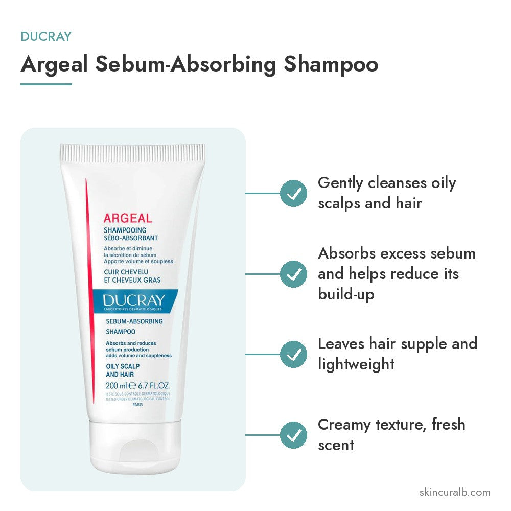 Ducray Argeal Sebum-Absorbing Shampoo - key benefits