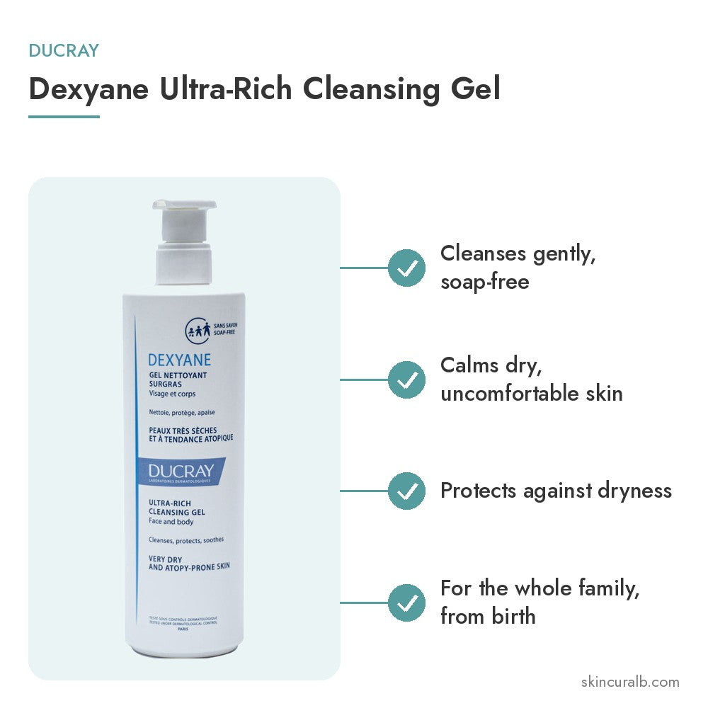 Ducray Dexyane Ultra-Rich Cleansing Gel - key benefits
