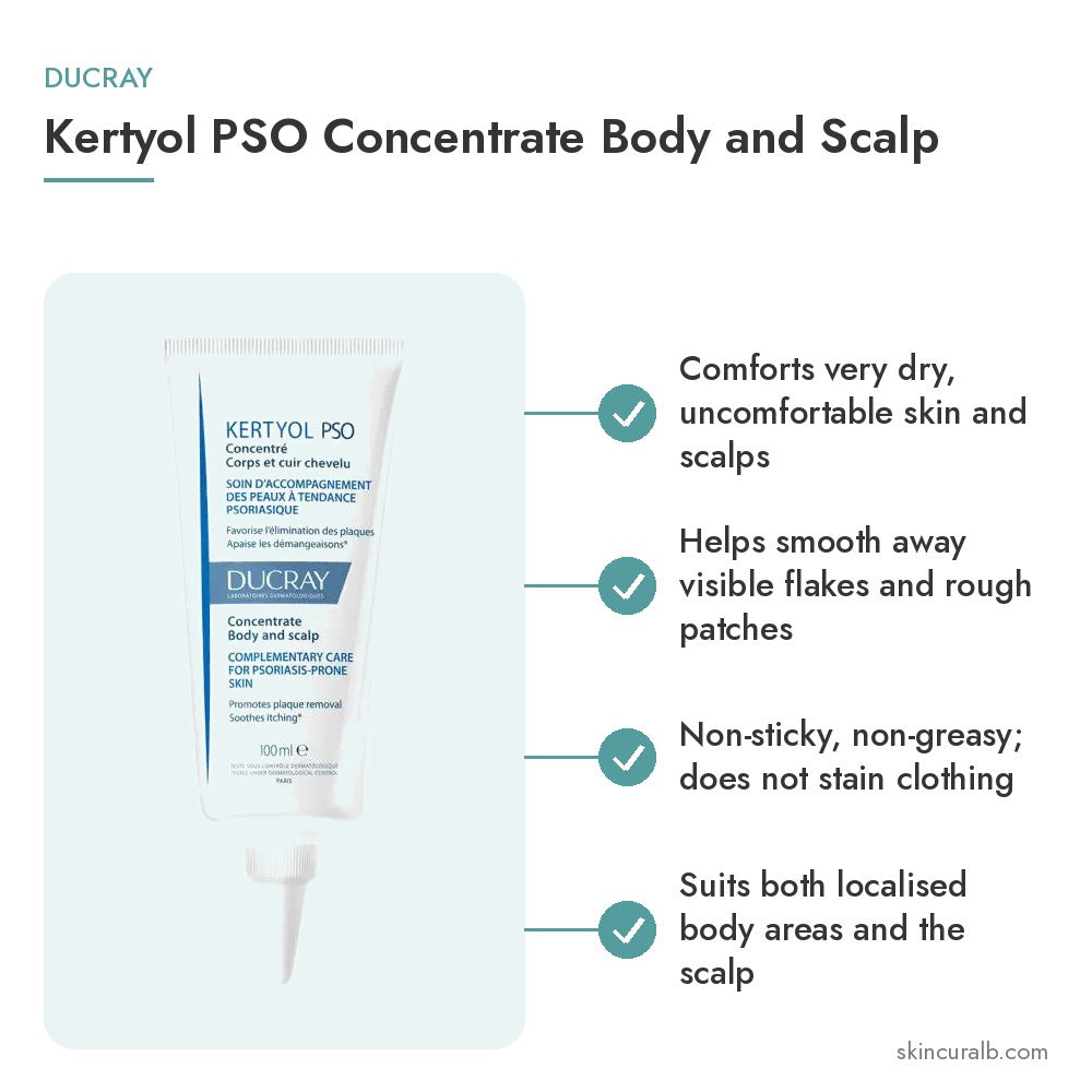 Ducray Kertyol PSO Concentrate Body and Scalp - key benefits