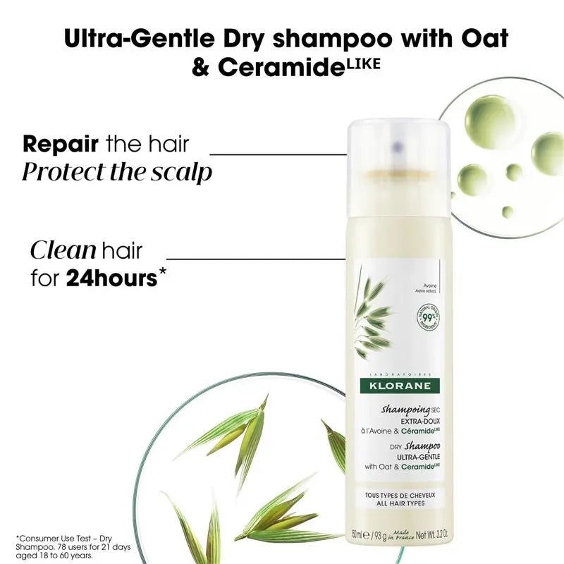 Klorane Dry Shampoo with Oat Milk and Ceramide