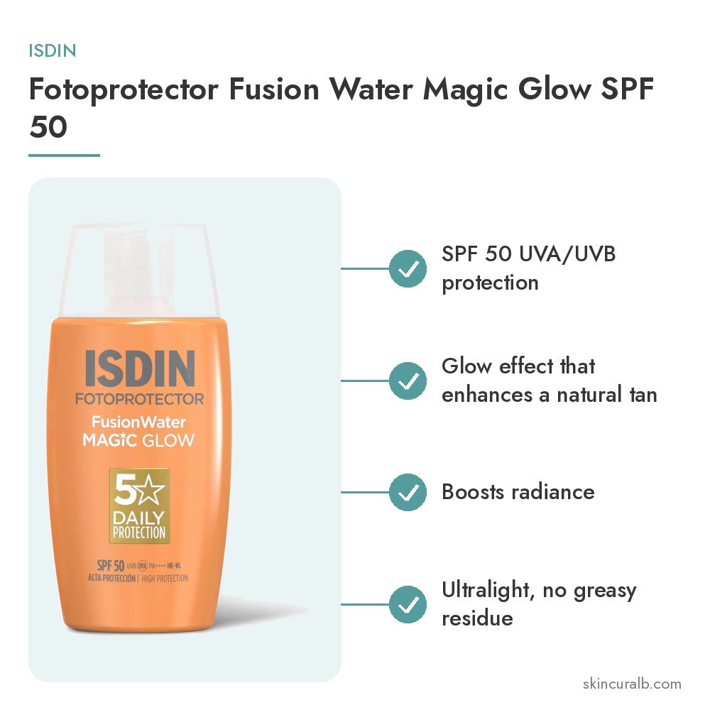 ISDIN Fotoprotector Fusion Water Magic Glow SPF 50 - key benefits