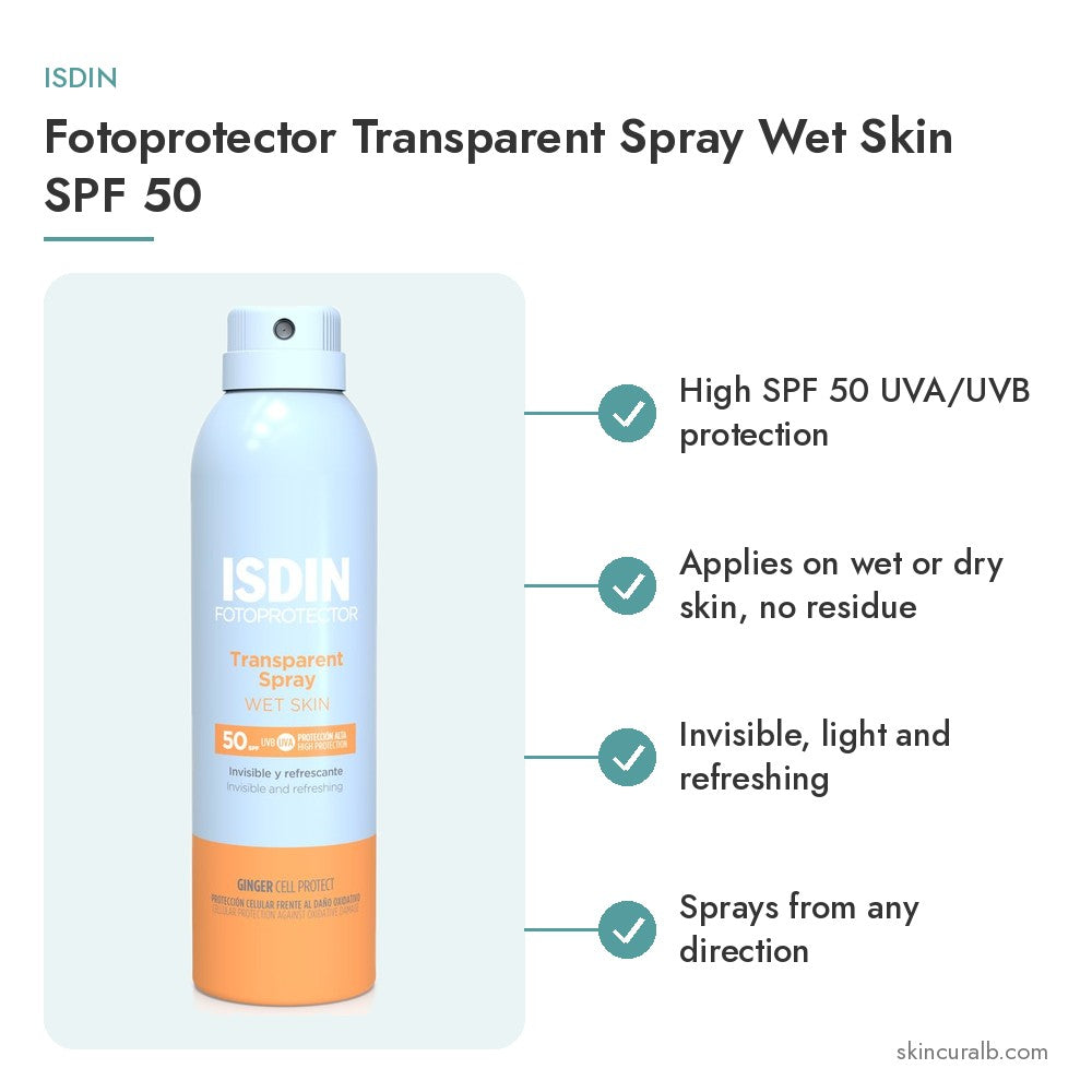 ISDIN Fotoprotector Transparent Spray Wet Skin SPF 50