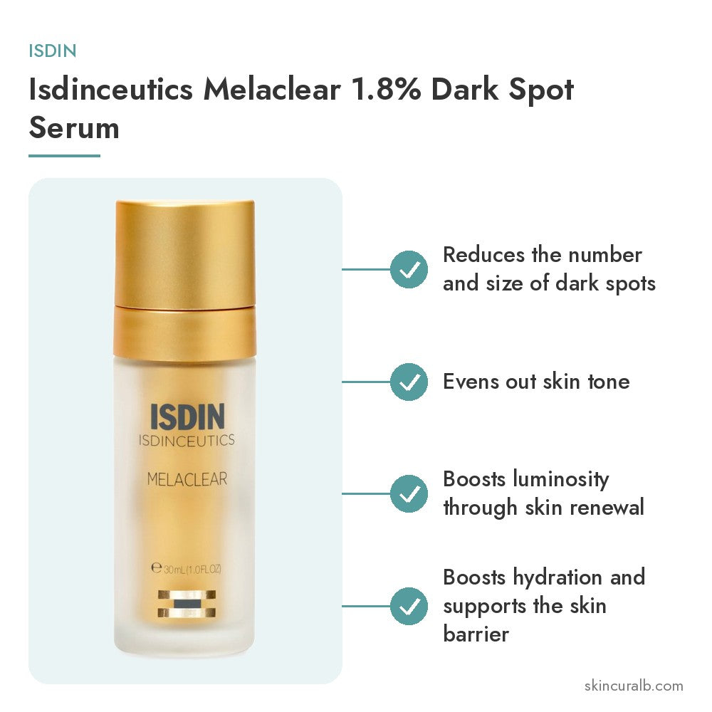 ISDIN Isdinceutics Melaclear 1.8% Dark Spot Serum - key benefits