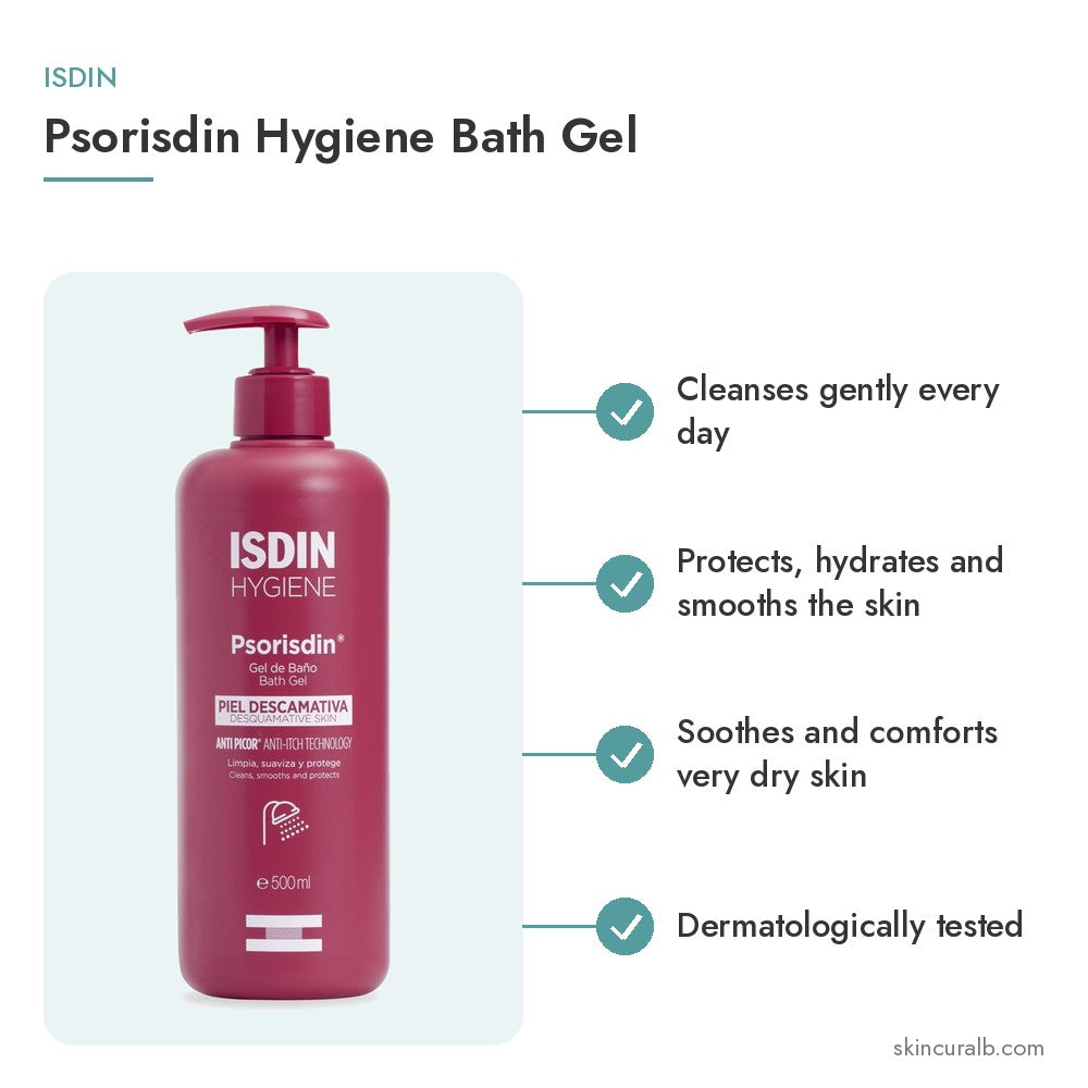 ISDIN Psorisdin Hygiene Bath Gel - key benefits