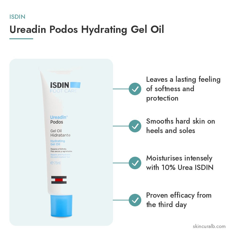 ISDIN Ureadin Podos Hydrating Gel Oil - key benefits
