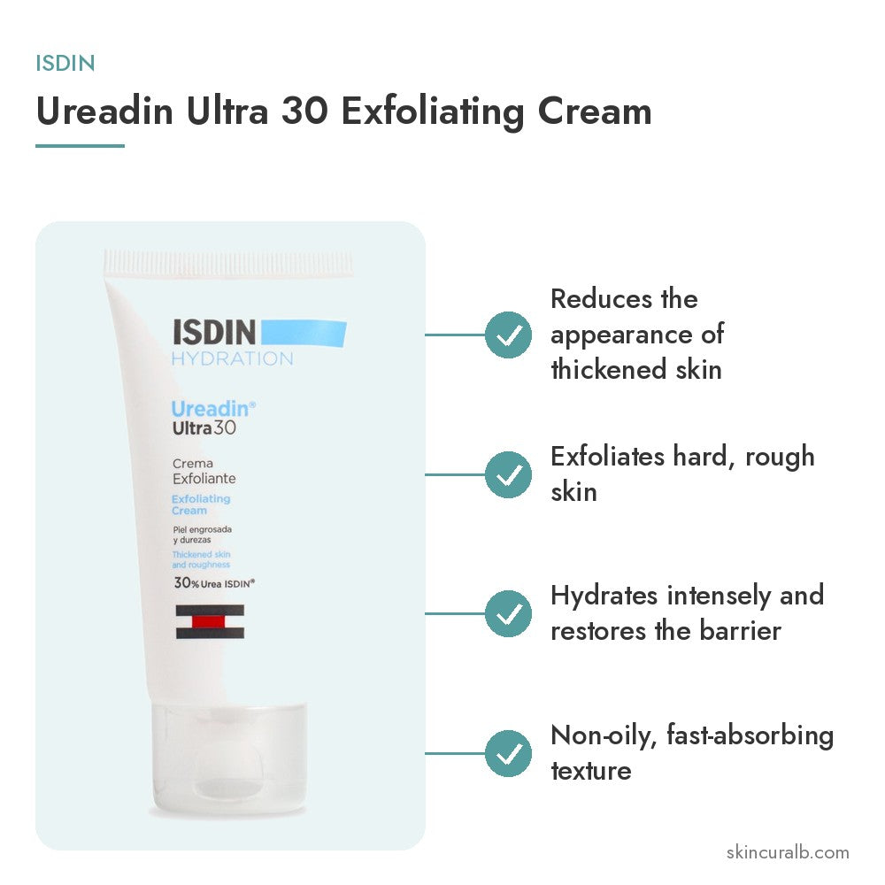 ISDIN Ureadin Ultra 30 Exfoliating Cream - key benefits