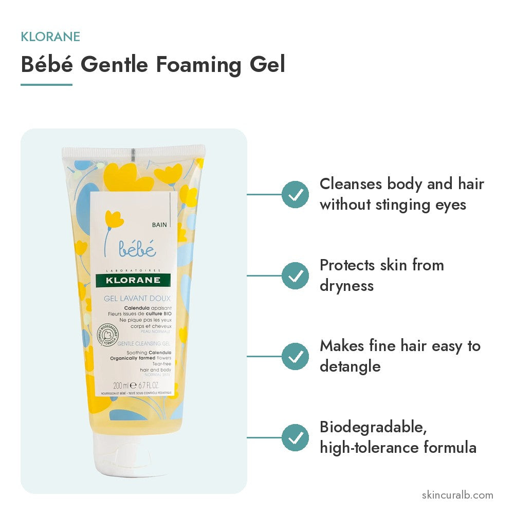 Klorane Bébé Gentle Foaming Gel - key benefits