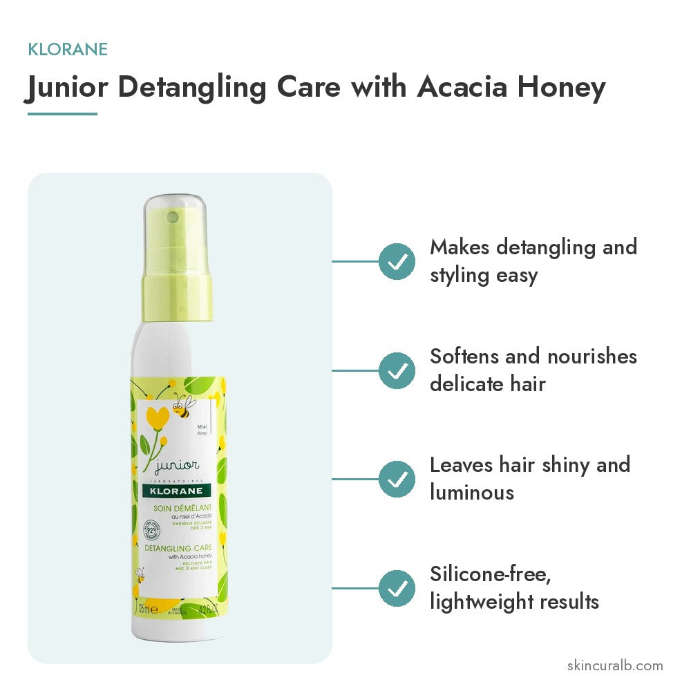 Klorane Junior Detangling Care with Acacia Honey - key benefits