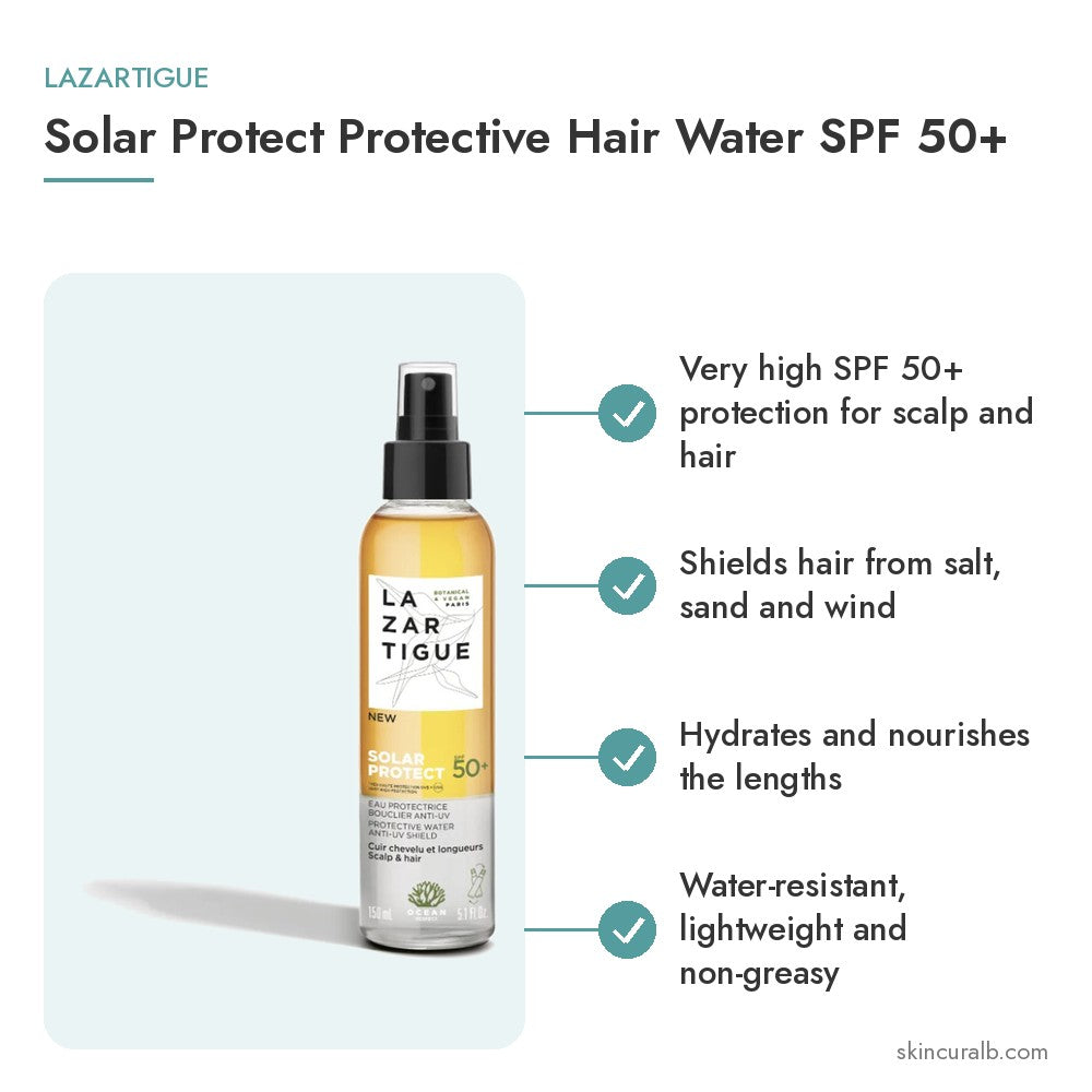Lazartigue Solar Protect Protective Hair Water SPF 50+ - key benefits