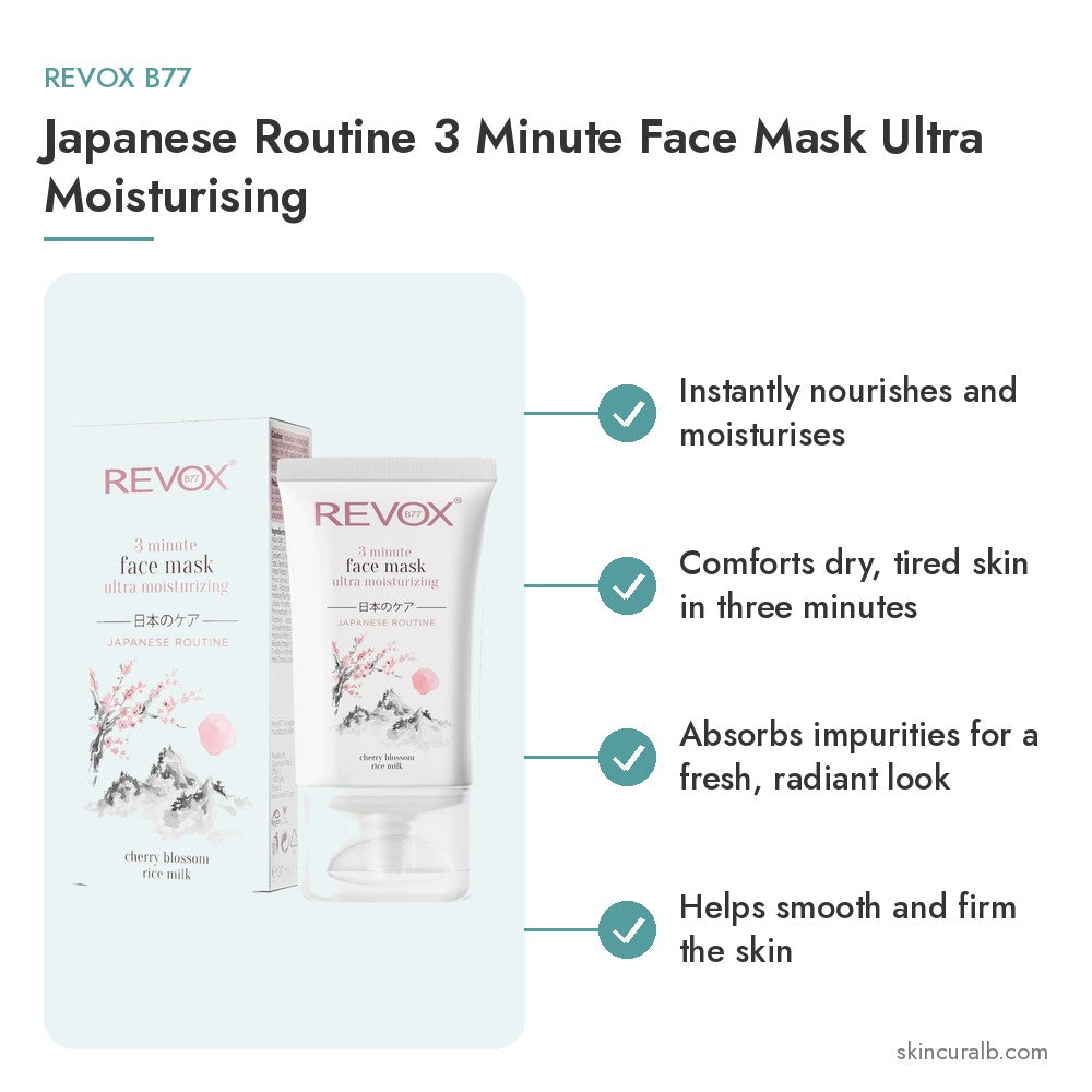 Revox B77 Japanese Routine 3 Minute Face Mask Ultra Moisturising