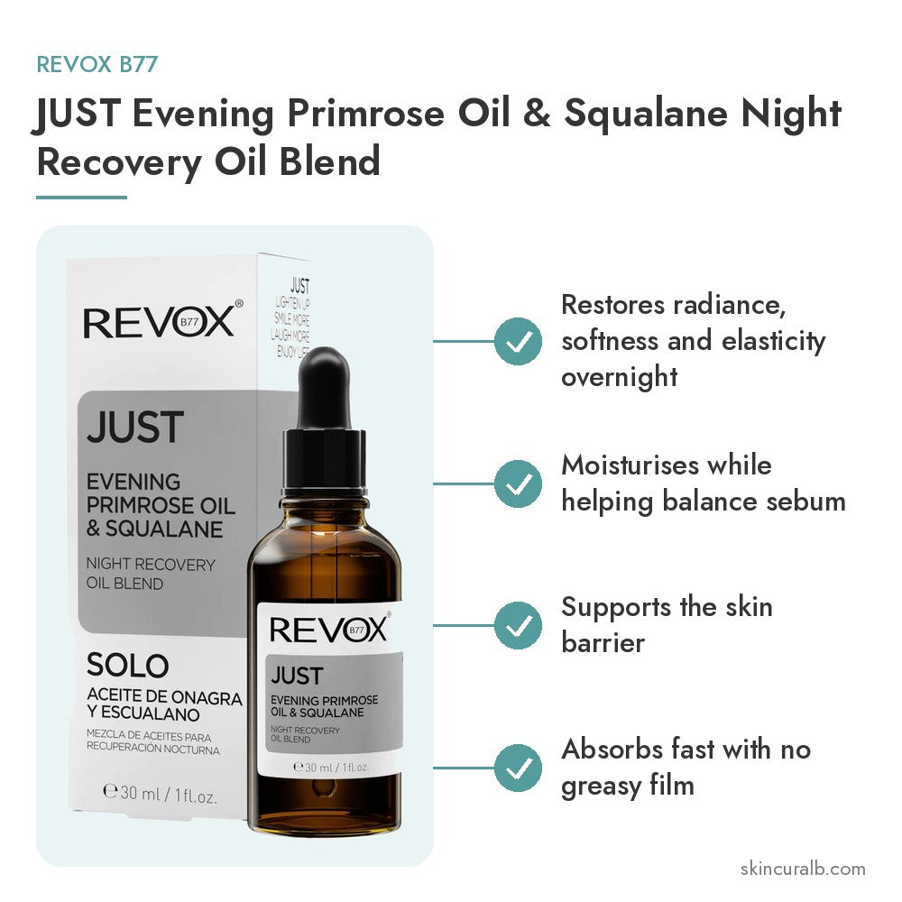 Revox B77 JUST Evening Primrose Oil & Squalane Night Recovery Oil Blend