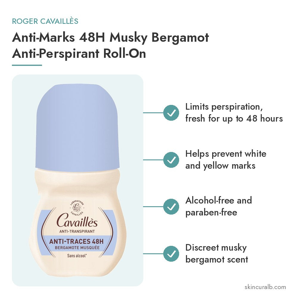 Roger Cavaillès Anti-Marks 48H Musky Bergamot Anti-Perspirant Roll-On