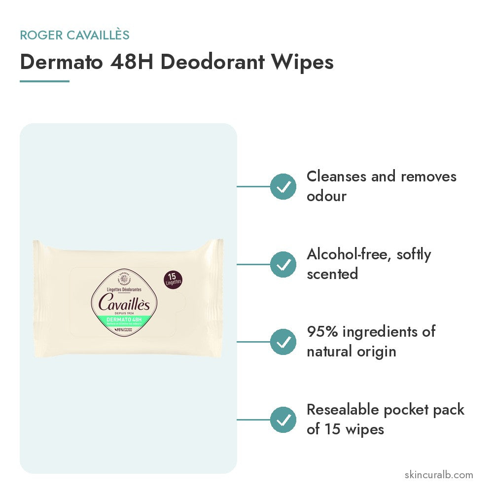 Roger Cavaillès Dermato 48H Deodorant Wipes