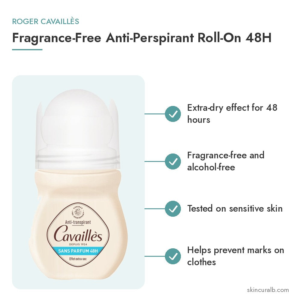 Roger Cavaillès Fragrance-Free Anti-Perspirant Roll-On 48H