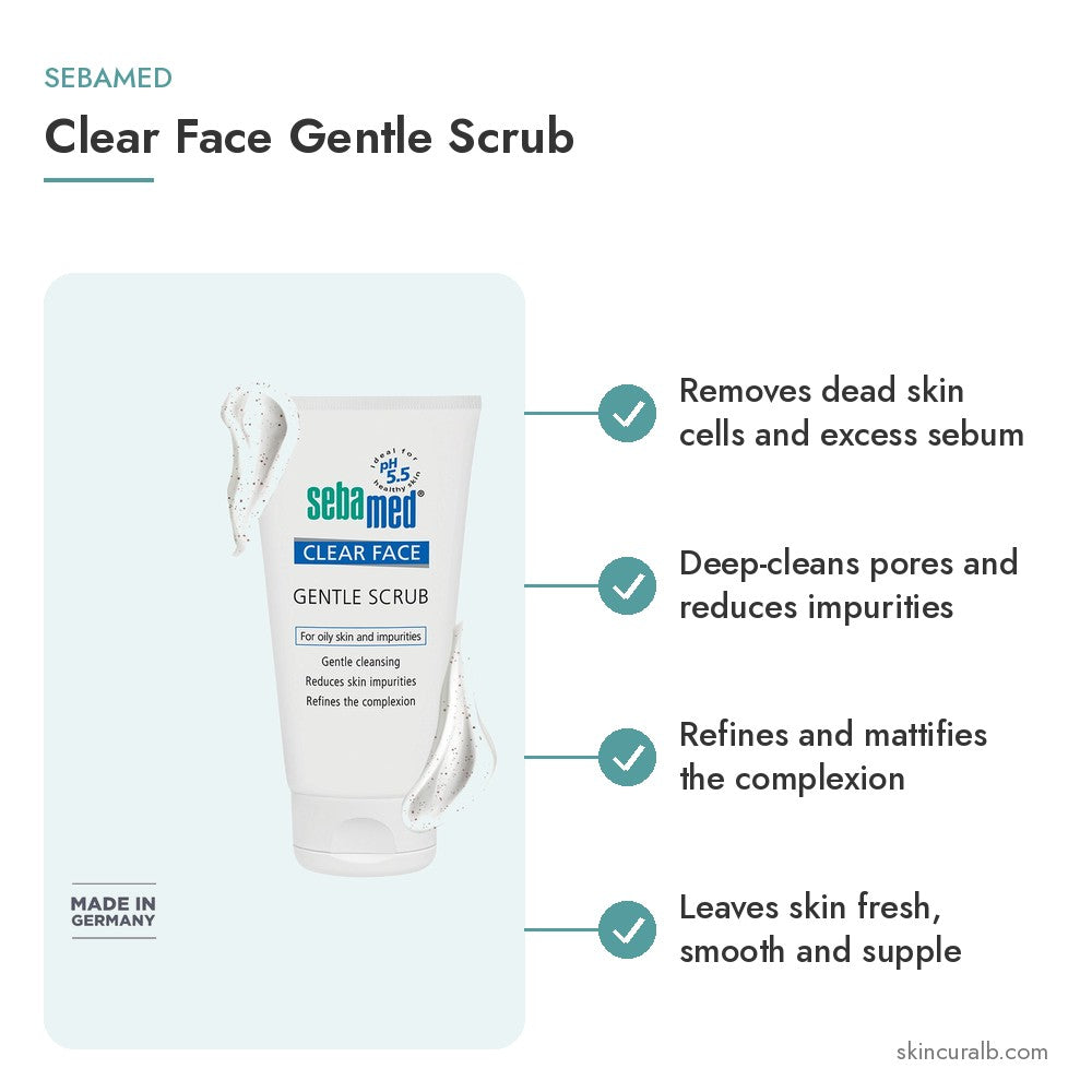 Sebamed Clear Face Gentle Scrub - key benefits