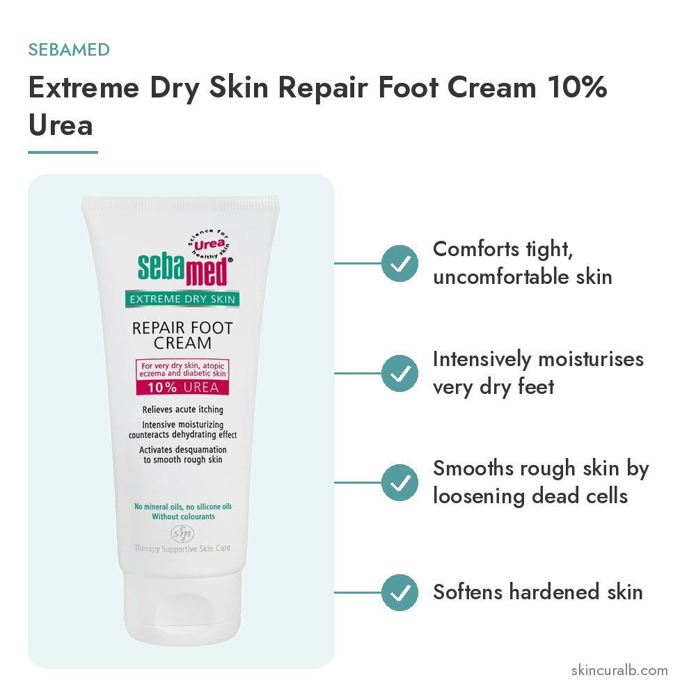 Sebamed Extreme Dry Skin Repair Foot Cream 10% Urea - key benefits