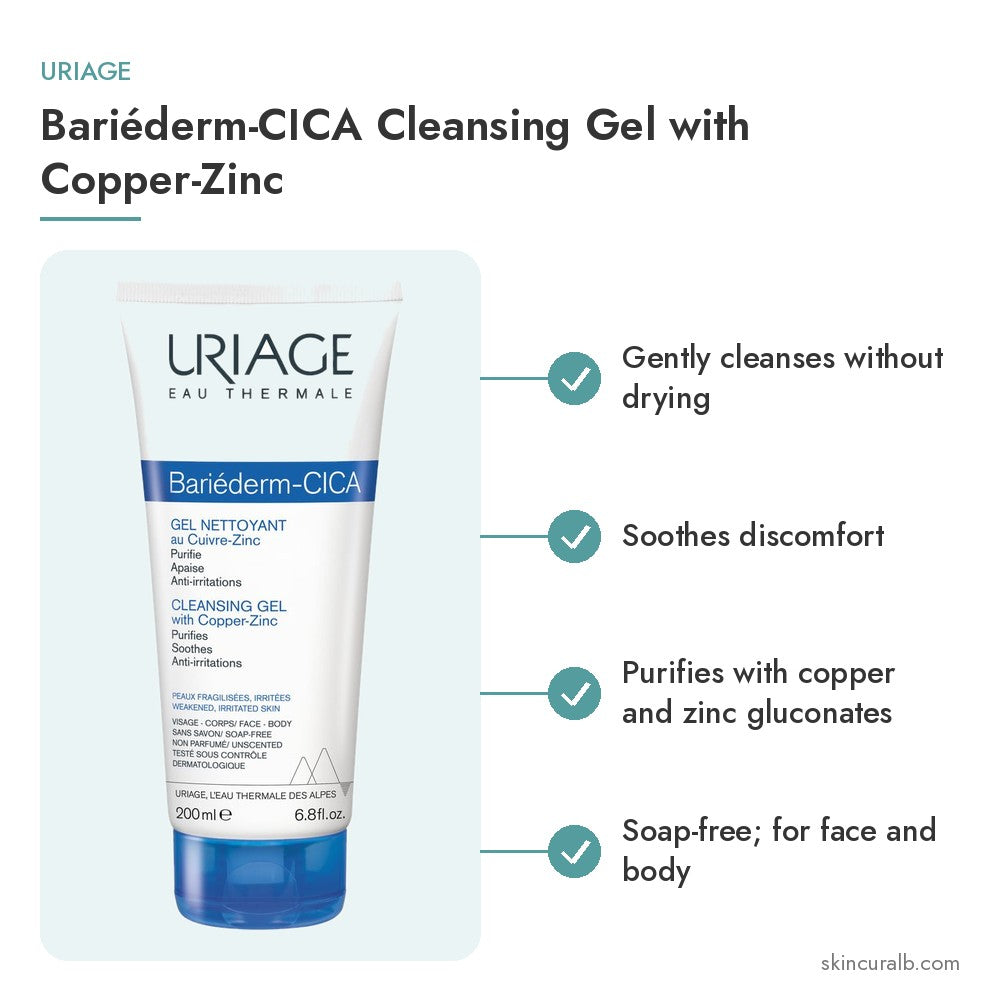 Uriage Bariéderm-CICA Cleansing Gel with Copper-Zinc