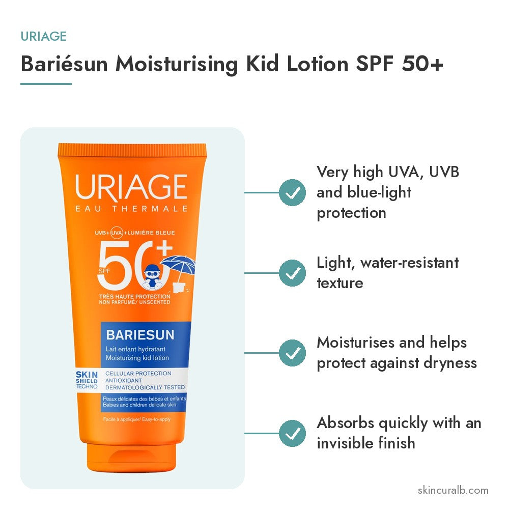 Uriage Bariésun Moisturising Kid Lotion SPF 50+ - key benefits